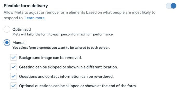 Flexible Form Delivery
